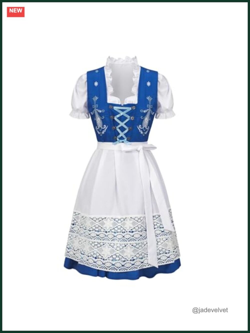 3 Pc German Dirndl Dress Bavarian Oktoberfest Women Costume Polyester